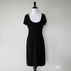 DVF black dress with side ruching